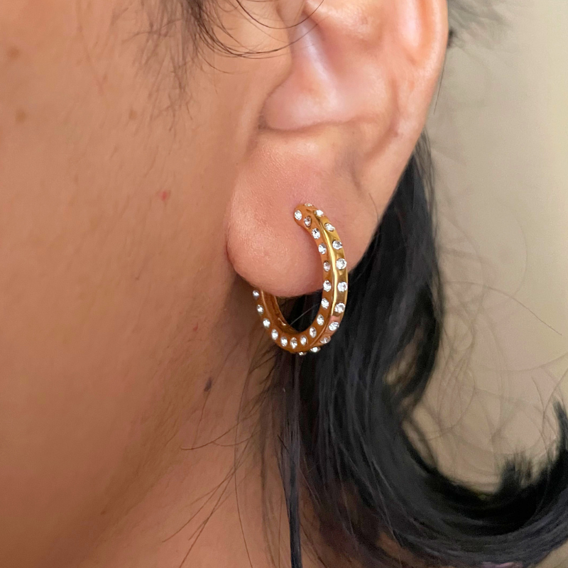 Mia Studded Hoops - Image 3